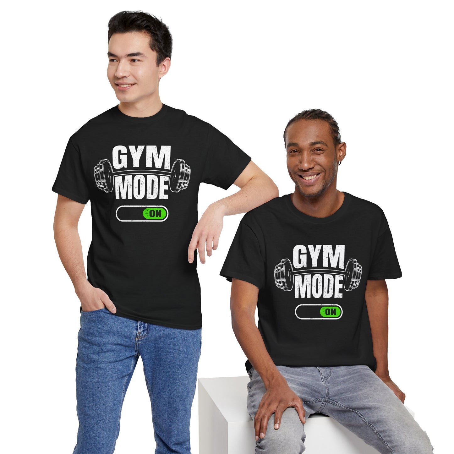 GYM MODE ON" Unisex Workout T-Shirt – Funny Fitness Graphic Tee for Gym Lovers, Athletes & Trainers
