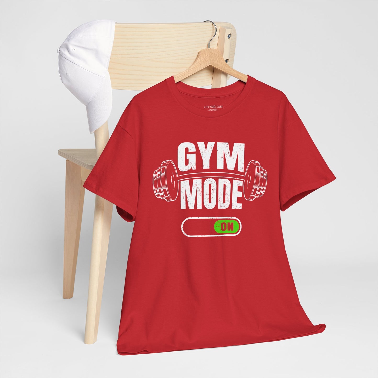 GYM MODE ON" Unisex Workout T-Shirt – Funny Fitness Graphic Tee for Gym Lovers, Athletes & Trainers