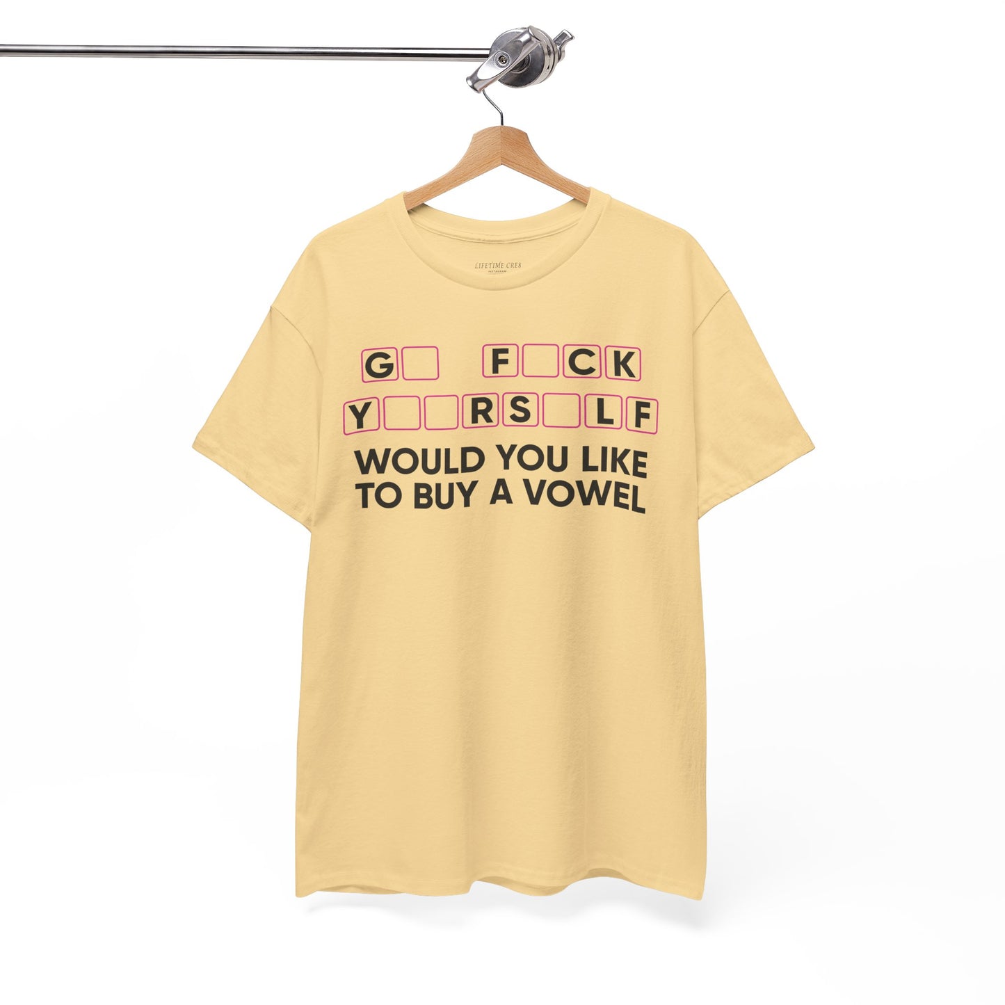 Funny “Buy a Vowel” Censored T-Shirt – Bold Sarcastic Graphic Tee for Adults
