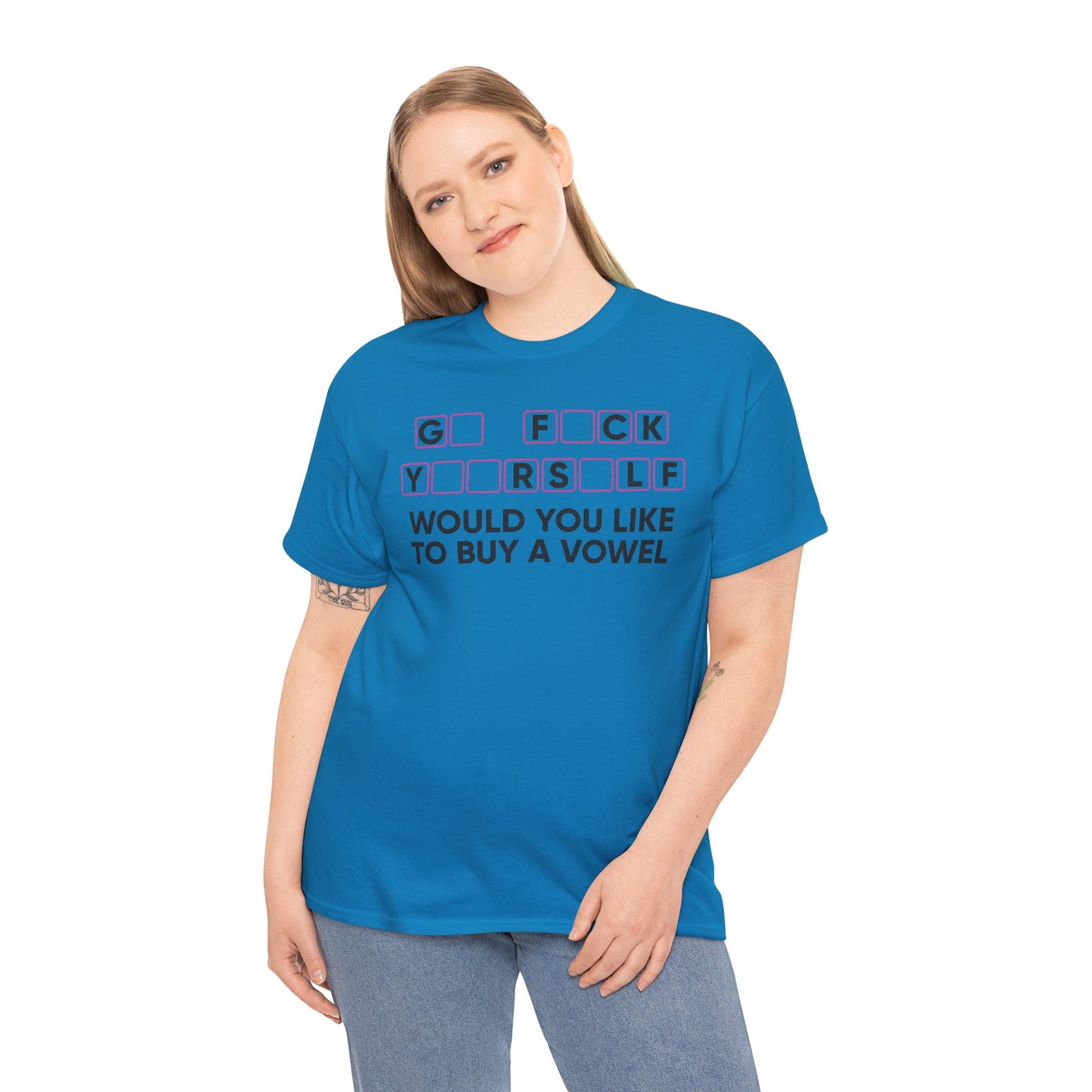 Funny “Buy a Vowel” Censored T-Shirt – Bold Sarcastic Graphic Tee for Adults