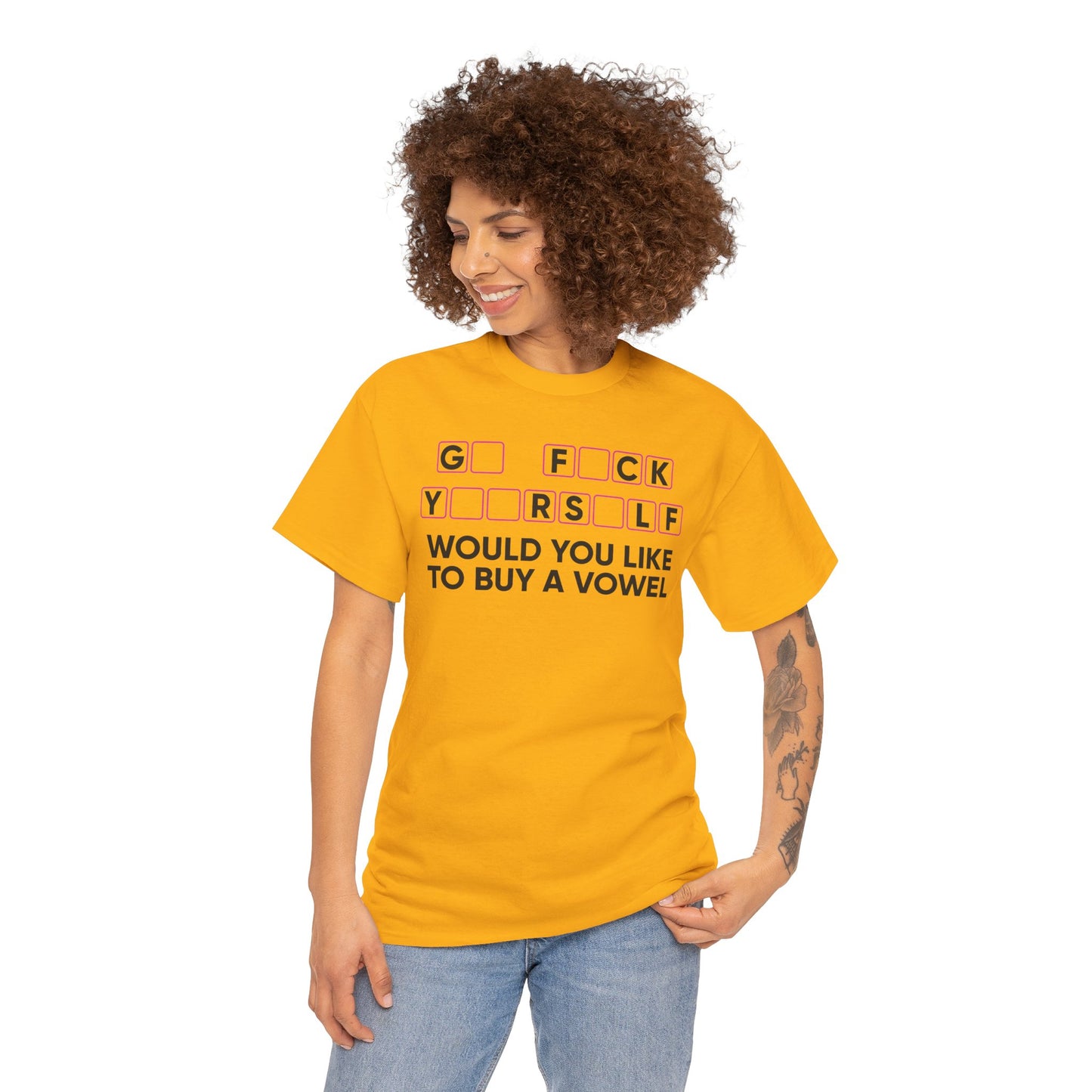 Funny “Buy a Vowel” Censored T-Shirt – Bold Sarcastic Graphic Tee for Adults