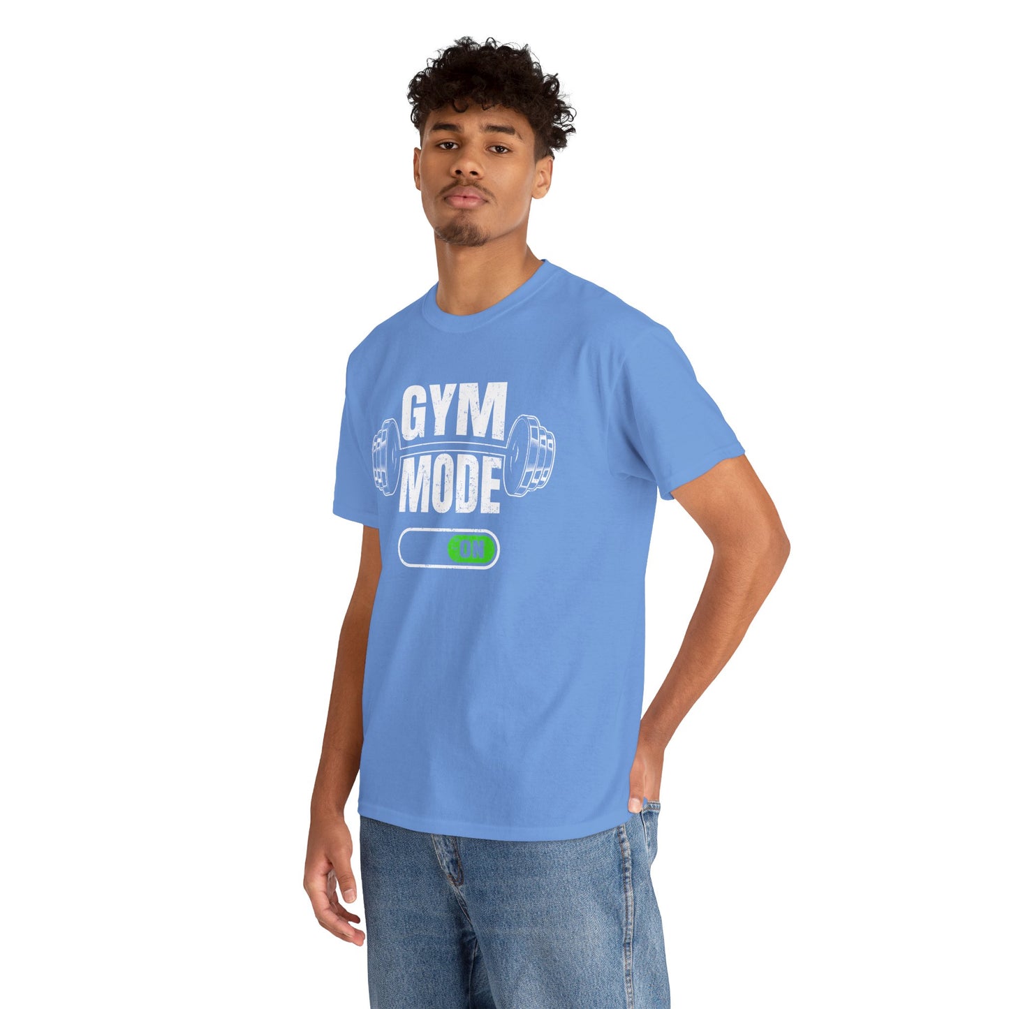 GYM MODE ON" Unisex Workout T-Shirt – Funny Fitness Graphic Tee for Gym Lovers, Athletes & Trainers
