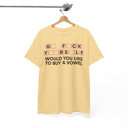 Funny “Buy a Vowel” Censored T-Shirt – Bold Sarcastic Graphic Tee for Adults