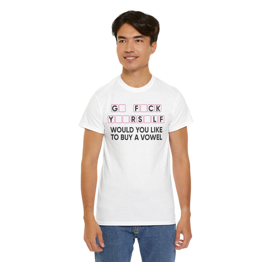Funny “Buy a Vowel” Censored T-Shirt – Bold Sarcastic Graphic Tee for Adults