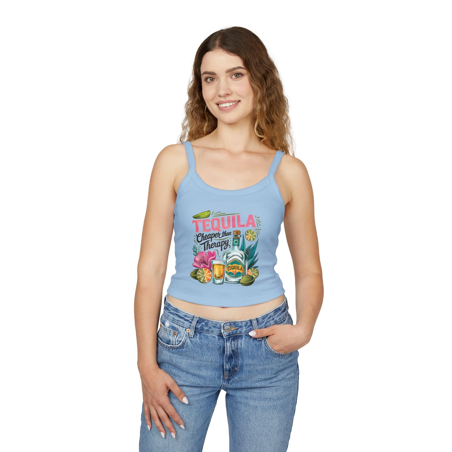 “Tequila: Cheaper Than Therapy” Funny Summer Tank Top – For Bold & Boozy Vibes
